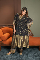Noor-E-Zeba Black Dola Kaftan Set