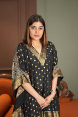 Noor-E-Zeba Black Dola Kaftan Set
