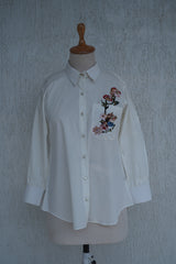 White 3d Appliqué Shirt
