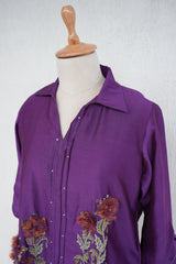 Deep Purple Chanderi Shirt