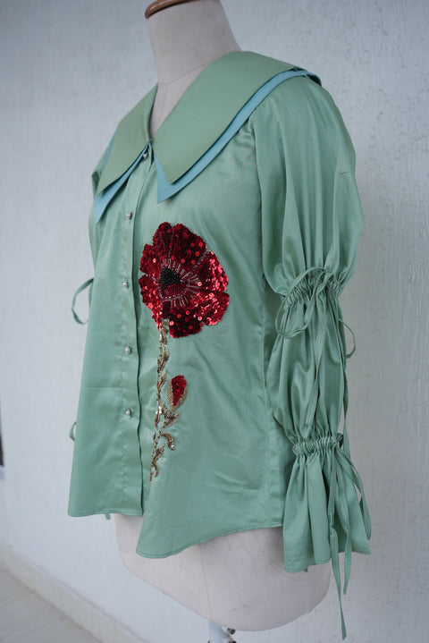 Pistachio Green Cotton Shirt