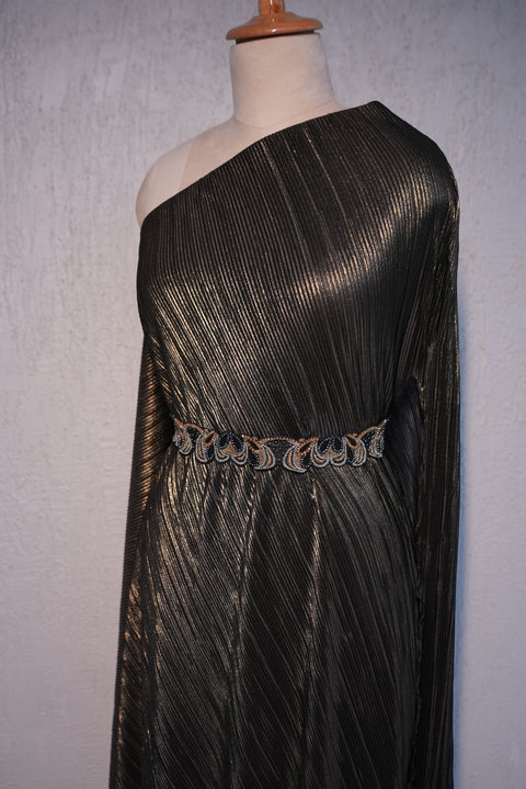Metallic Gold Pleated Cape
