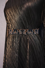 Metallic Gold Pleated Cape