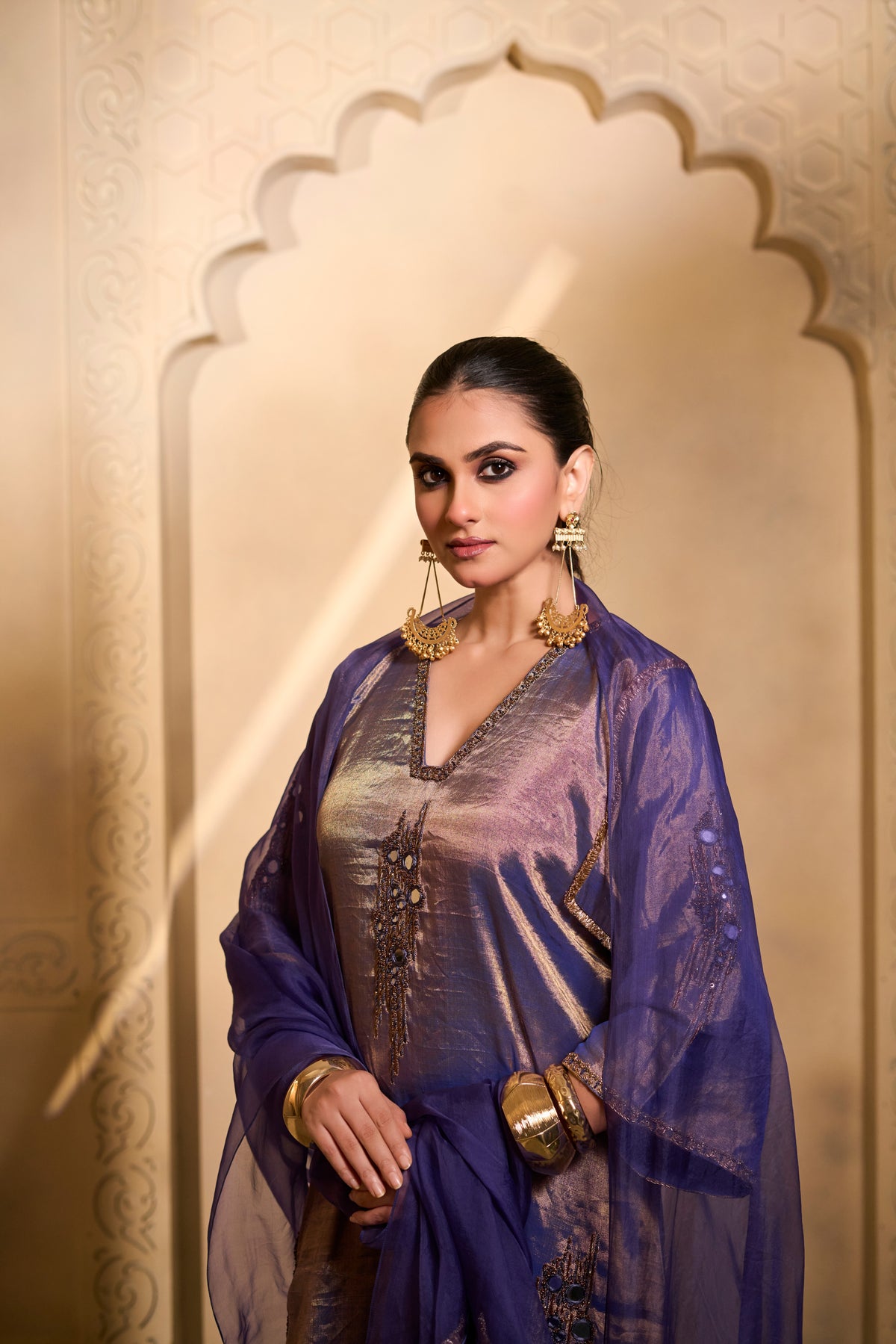Chelpark Mirror Tunic Set In Dual Shade