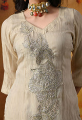 Golden Crust Tissue Organza Sharara Set with Golden Brown Crepe Sharara & Dupatta