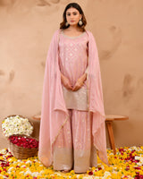 Fully Embroidered Heavy-Look Jacquard Silk Suit