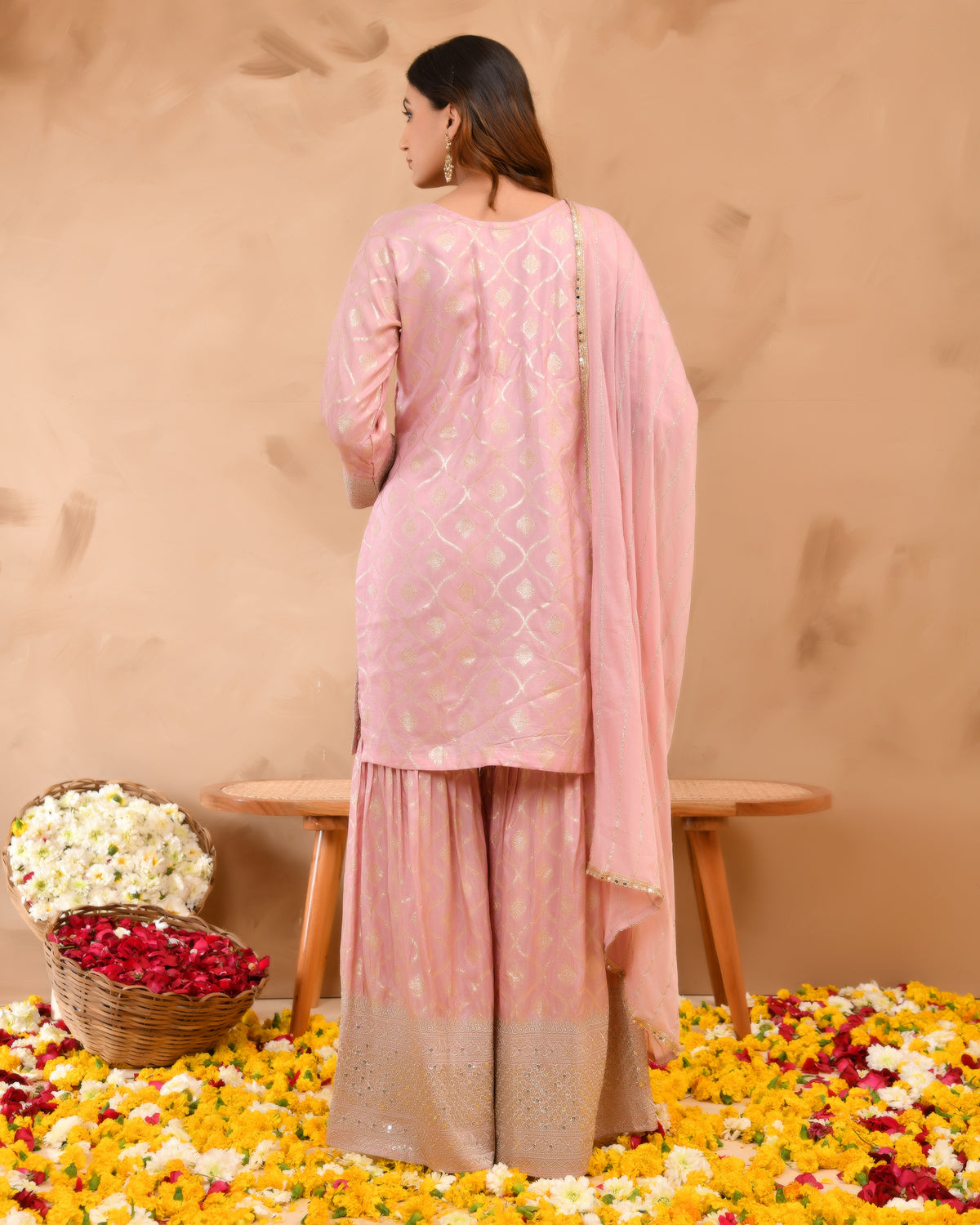 Fully Embroidered Heavy-Look Jacquard Silk Suit