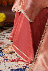 Golden Yellow Brocade Silk Sharara Set with Golden Dupatta
