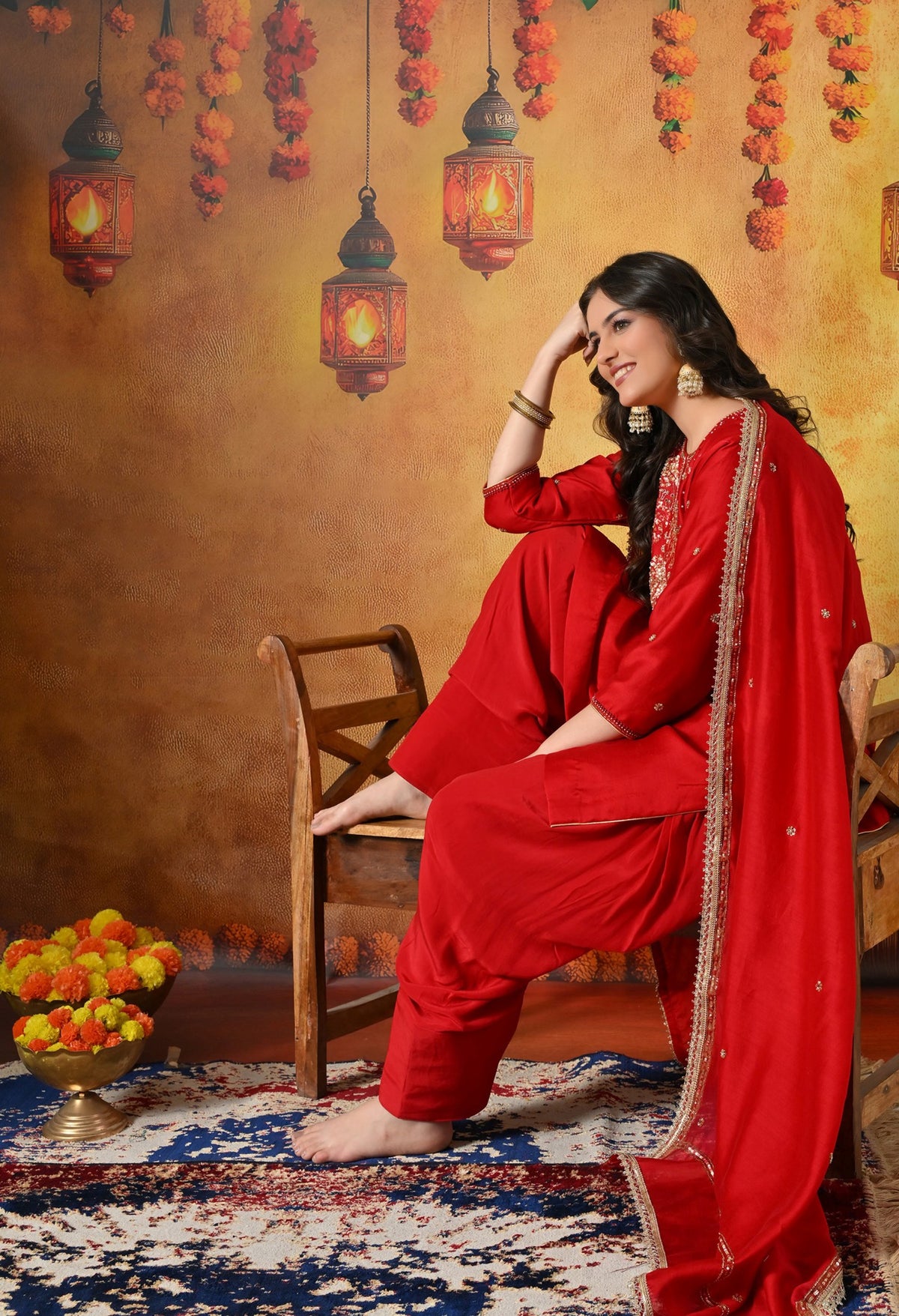 Crimson Silk Salwar Suit