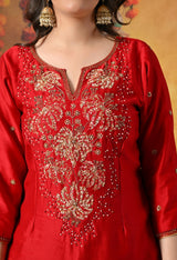 Crimson Silk Salwar Suit