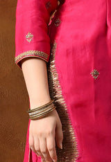 Fuchsia Pink Silk Gharara Set