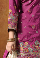 Charming Purple and Ivory Gharara Set