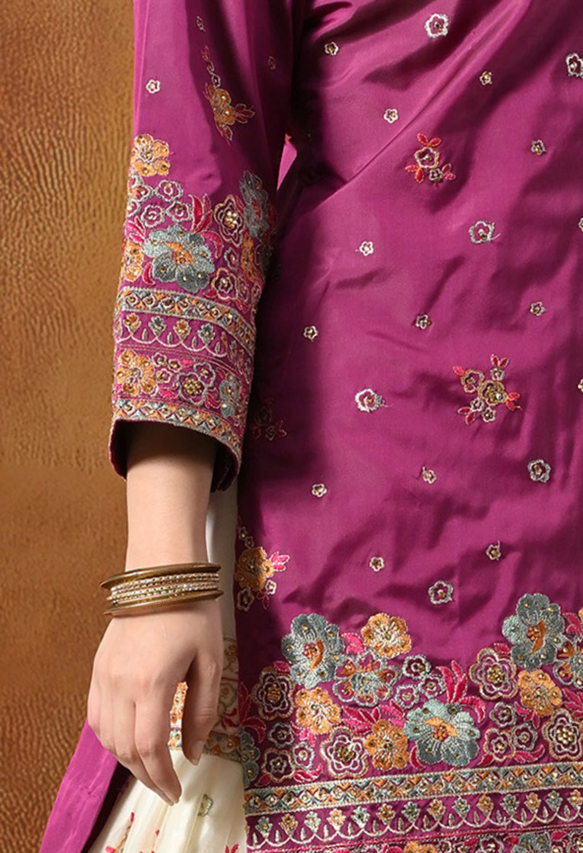 Charming Purple and Ivory Gharara Set