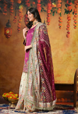 Charming Purple and Ivory Gharara Set