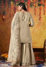 Royal Champagne Gold Tissue Gharara Set