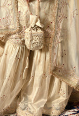Royal Champagne Gold Tissue Gharara Set