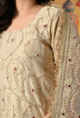 Royal Champagne Gold Tissue Gharara Set