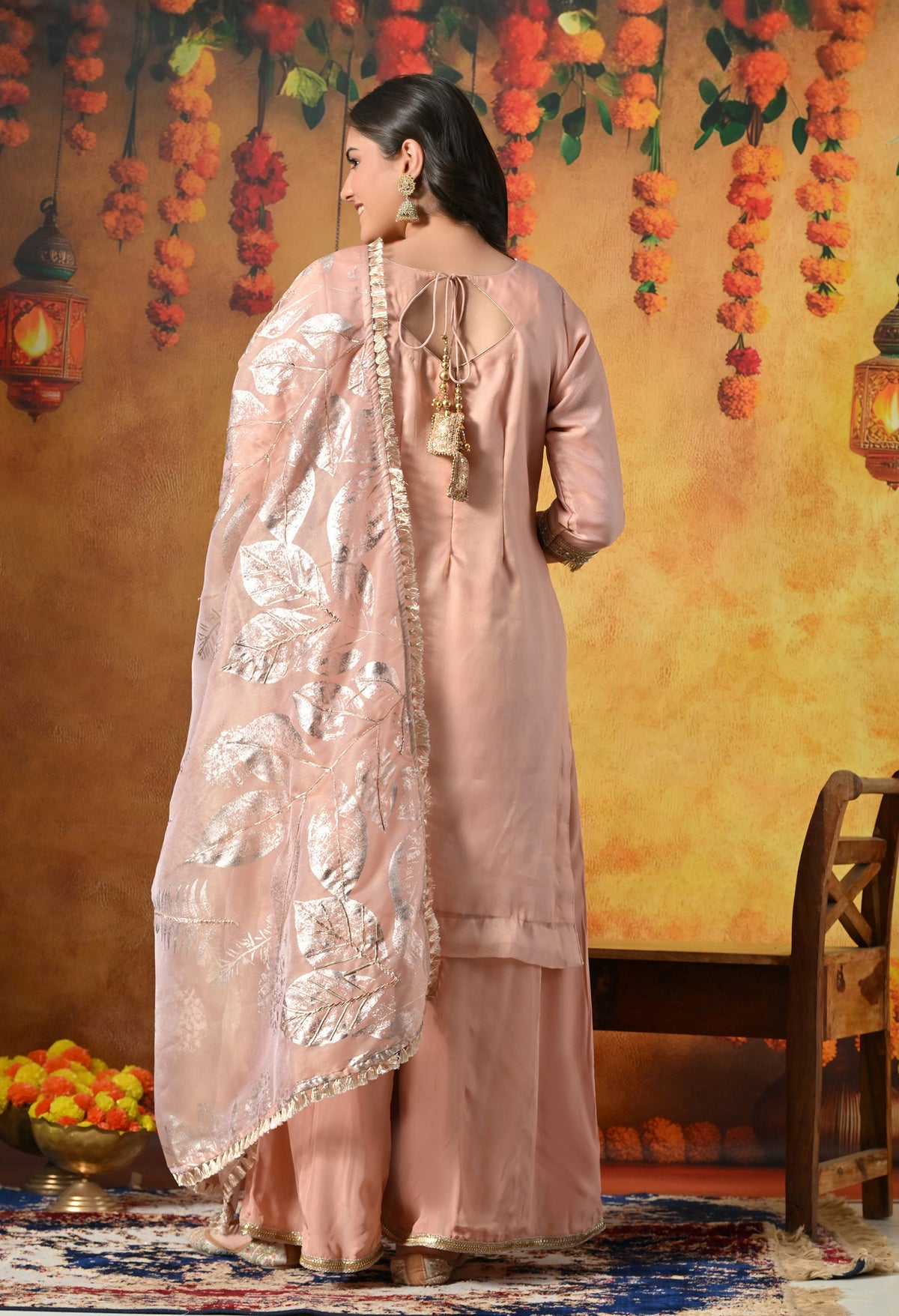Blush Peach Sharara Set
