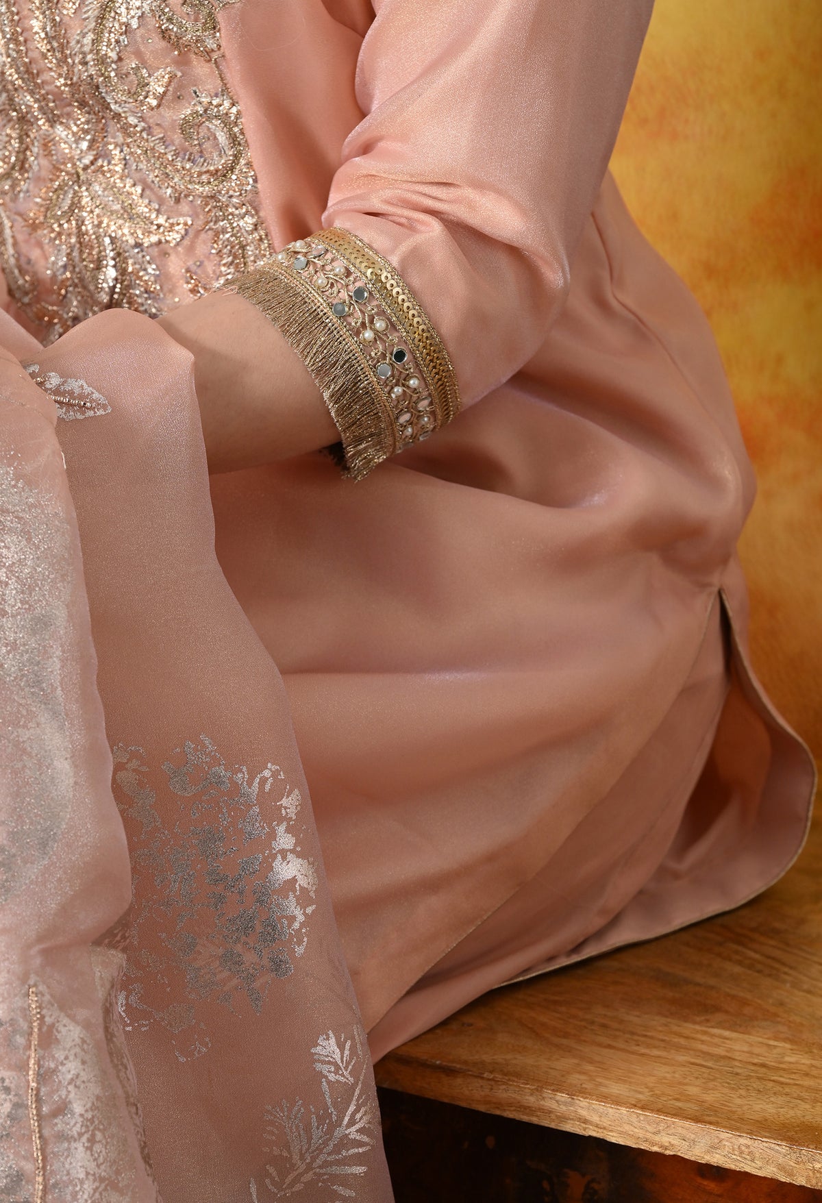 Blush Peach Sharara Set