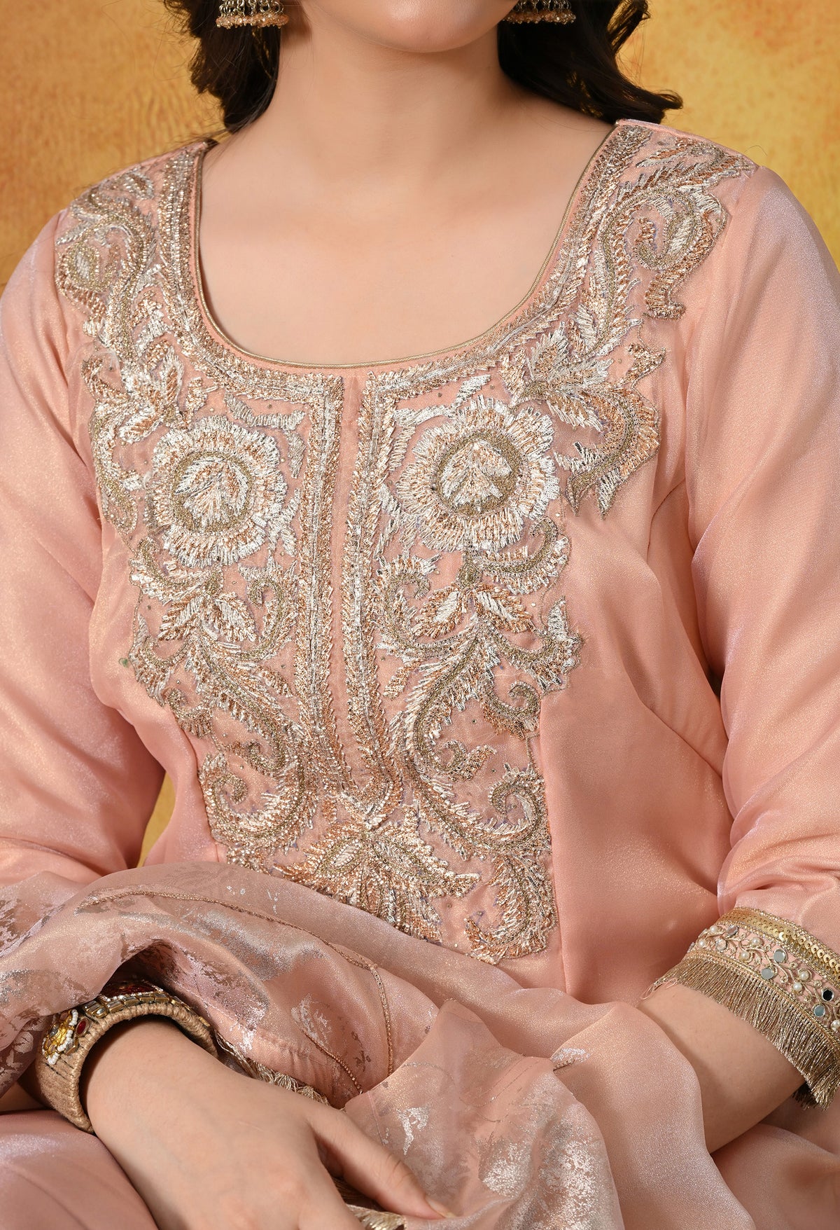 Blush Peach Sharara Set