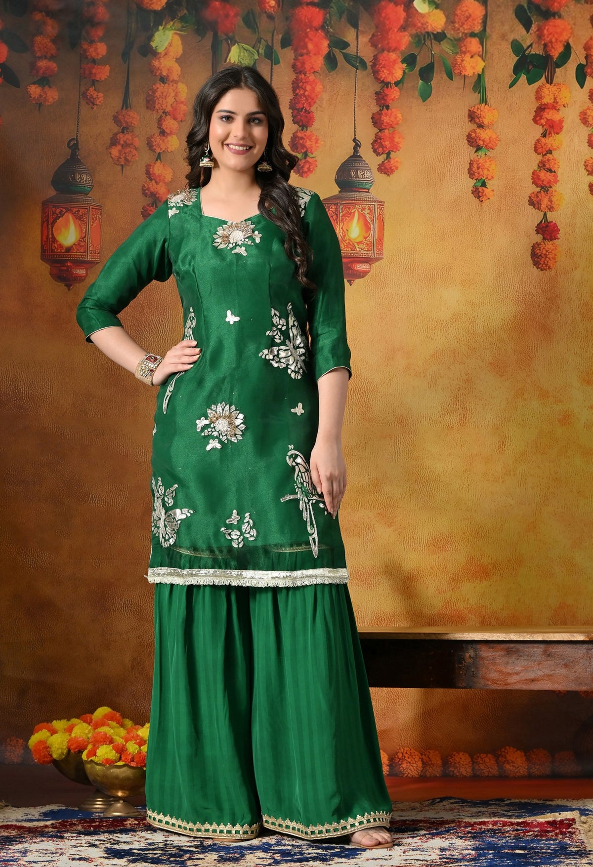 Stunning Green Gharara Set