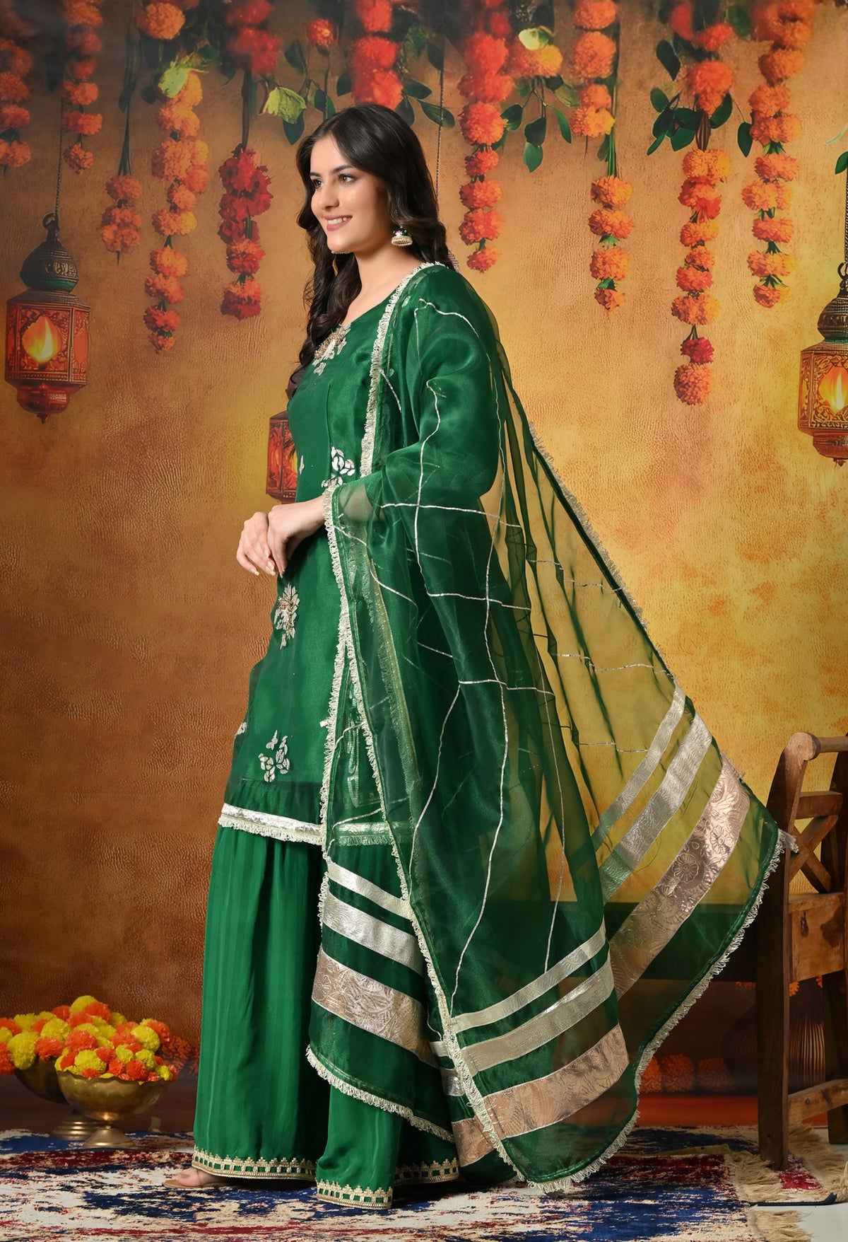 Stunning Green Gharara Set
