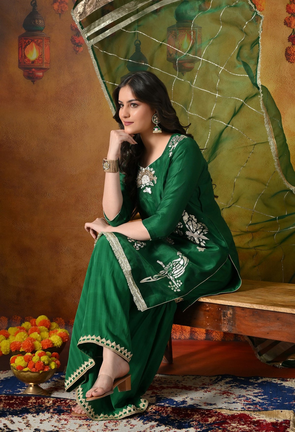 Stunning Green Gharara Set