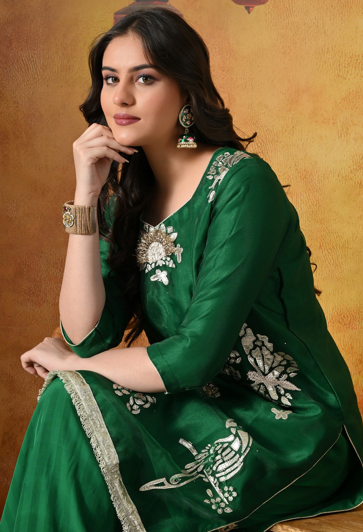 Green Gharara Set