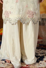 Elegant Ivory White Sharara Set