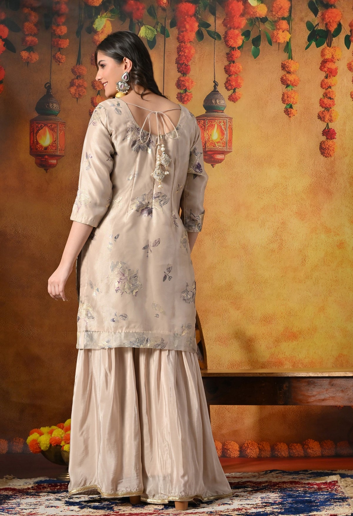 Royal Beige Gharara Set