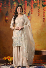 Royal Beige Gharara Set