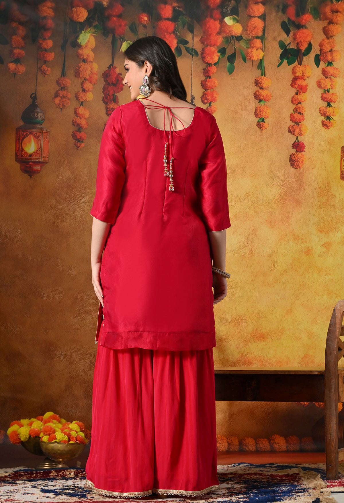A Graceful Rani Pink Gharara Set