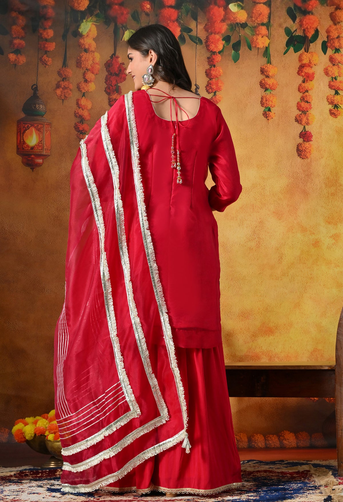 A Graceful Rani Pink Gharara Set