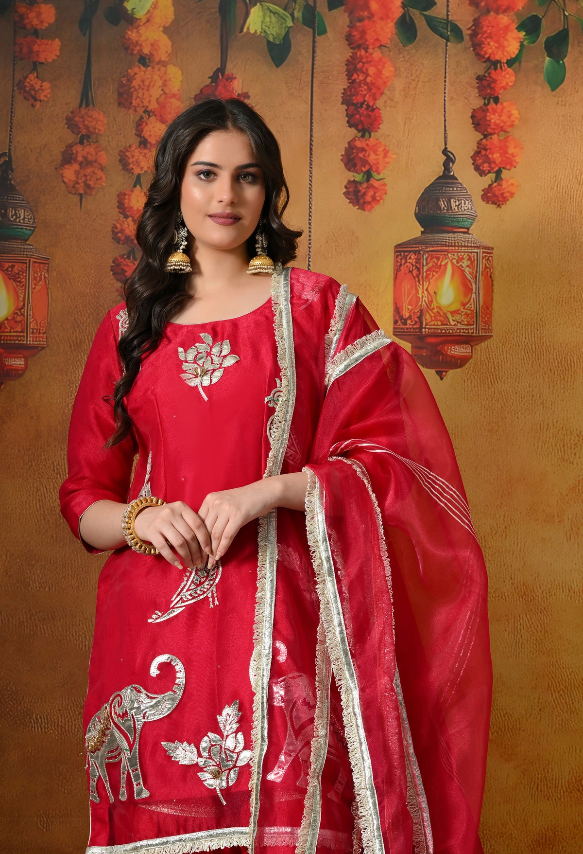 A Graceful Rani Pink Gharara Set