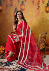 A Graceful Rani Pink Gharara Set