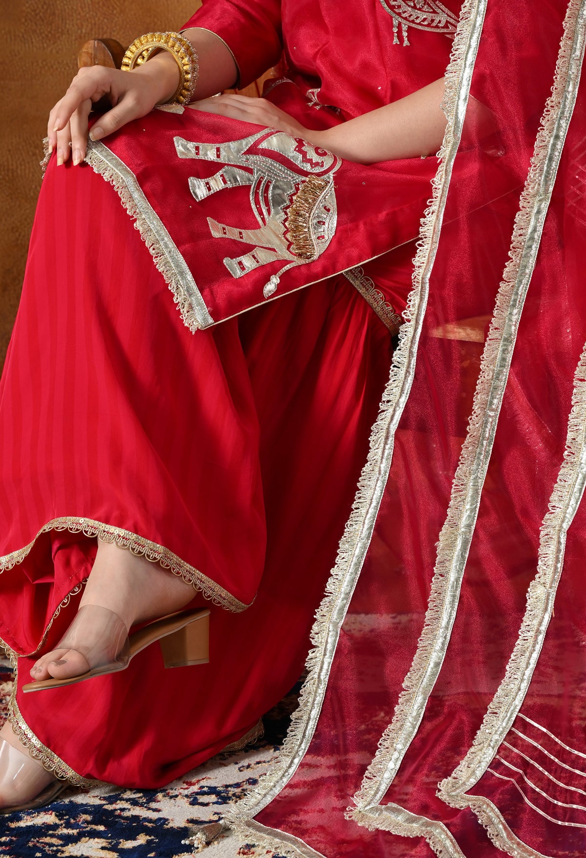 A Graceful Rani Pink Gharara Set
