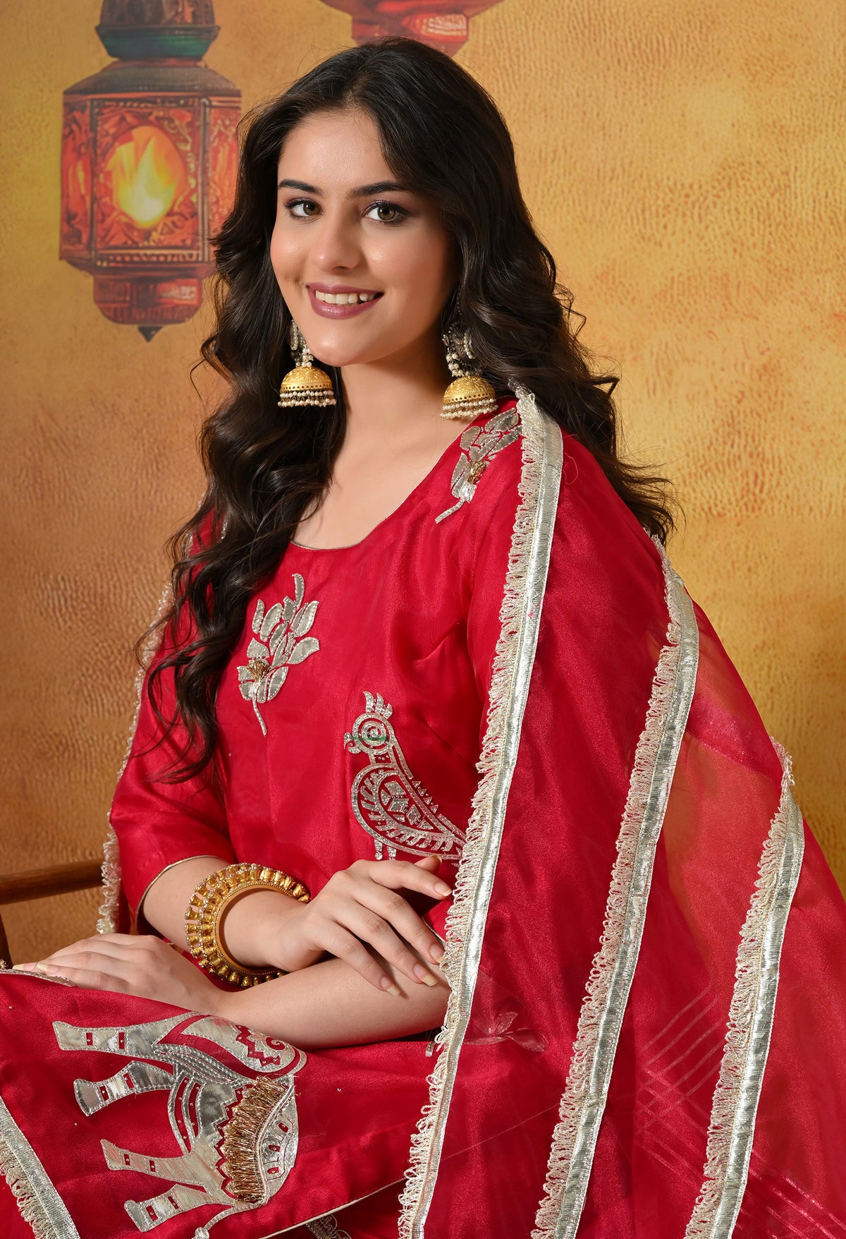 A Graceful Rani Pink Gharara Set