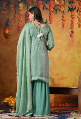 Radiate Mint Green Gharara Set