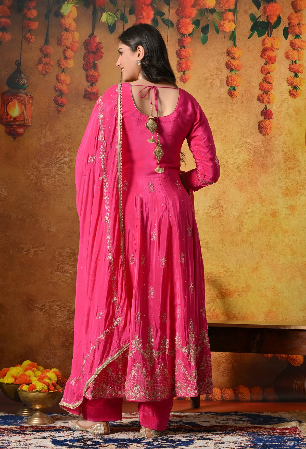 Glamourous Pink Anarkali Set
