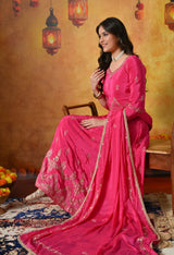 Glamourous Pink Anarkali Set