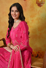 Glamourous Pink Anarkali Set