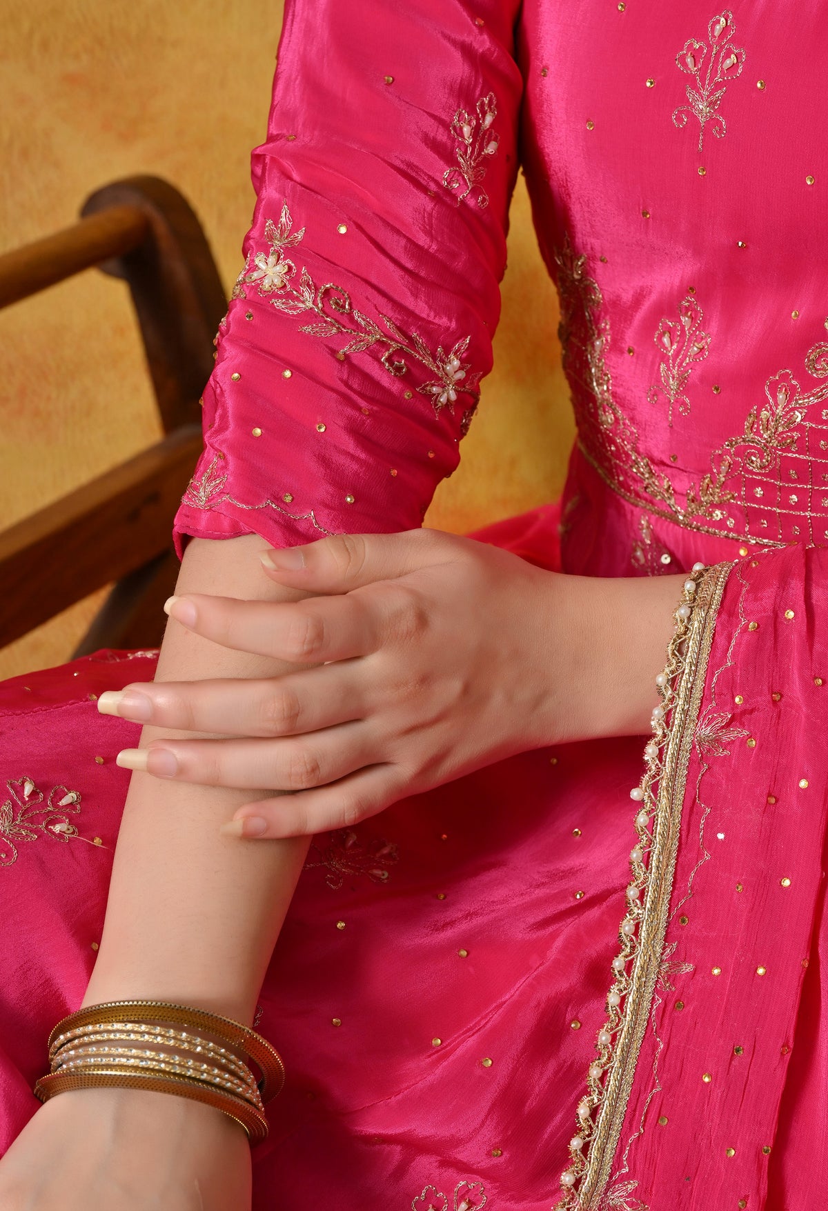 Glamourous Pink Anarkali Set