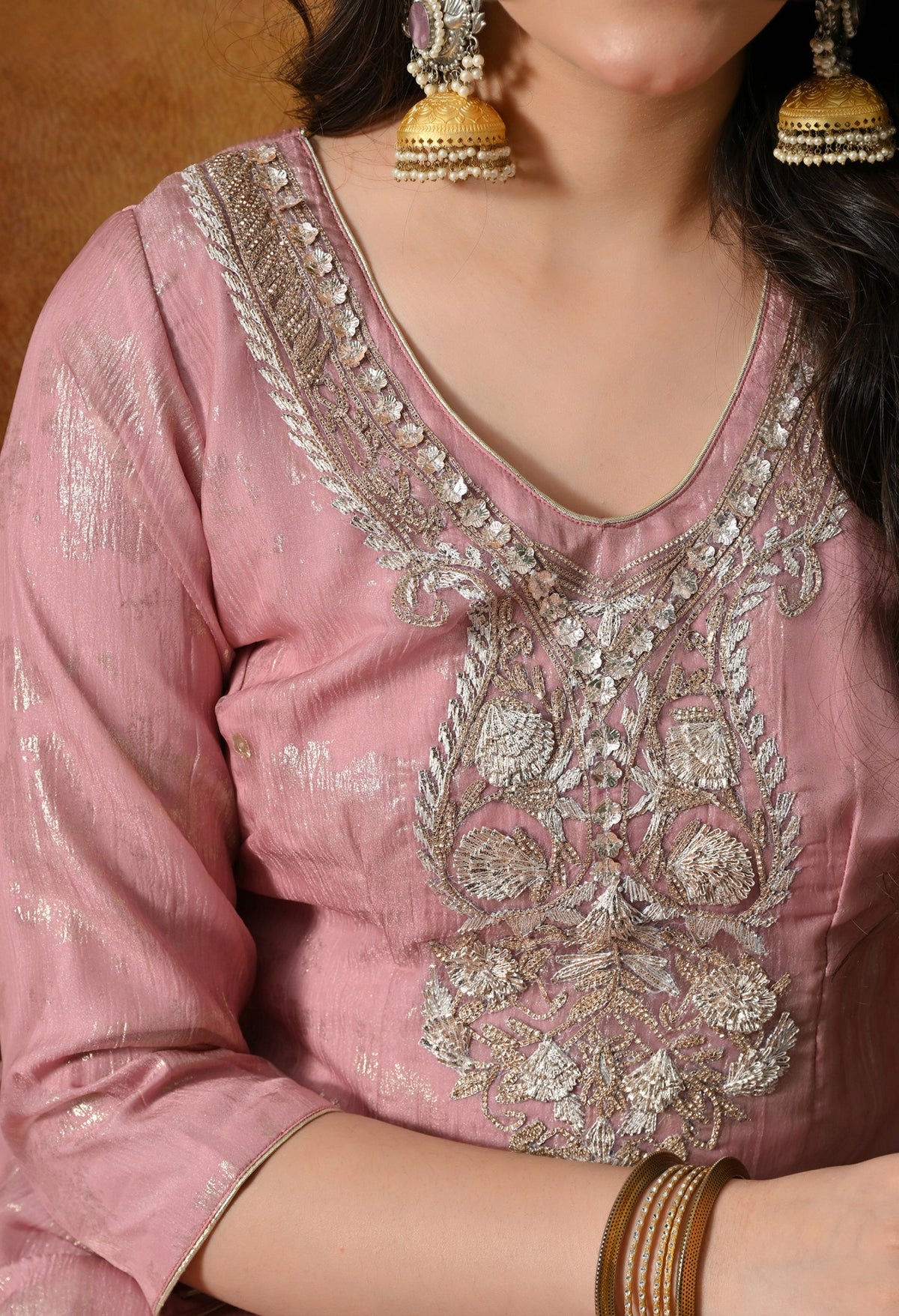 A Graceful Pink Sharara Set