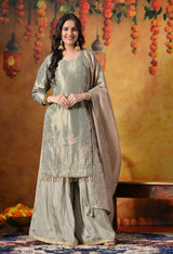 Ehereal Sage Green Sharara Set