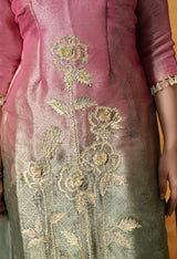Vibrant Pink and Green Sharara Set