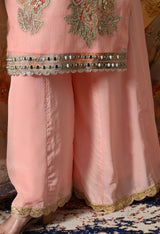 Radiant Peach Crushed Tissue Sharara Set