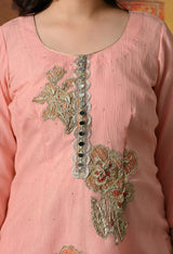 Radiant Peach Crushed Tissue Sharara Set