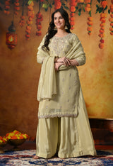 Mesmerizing Green Sharara Set