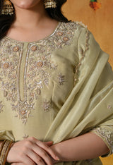 Mesmerizing Green Sharara Set