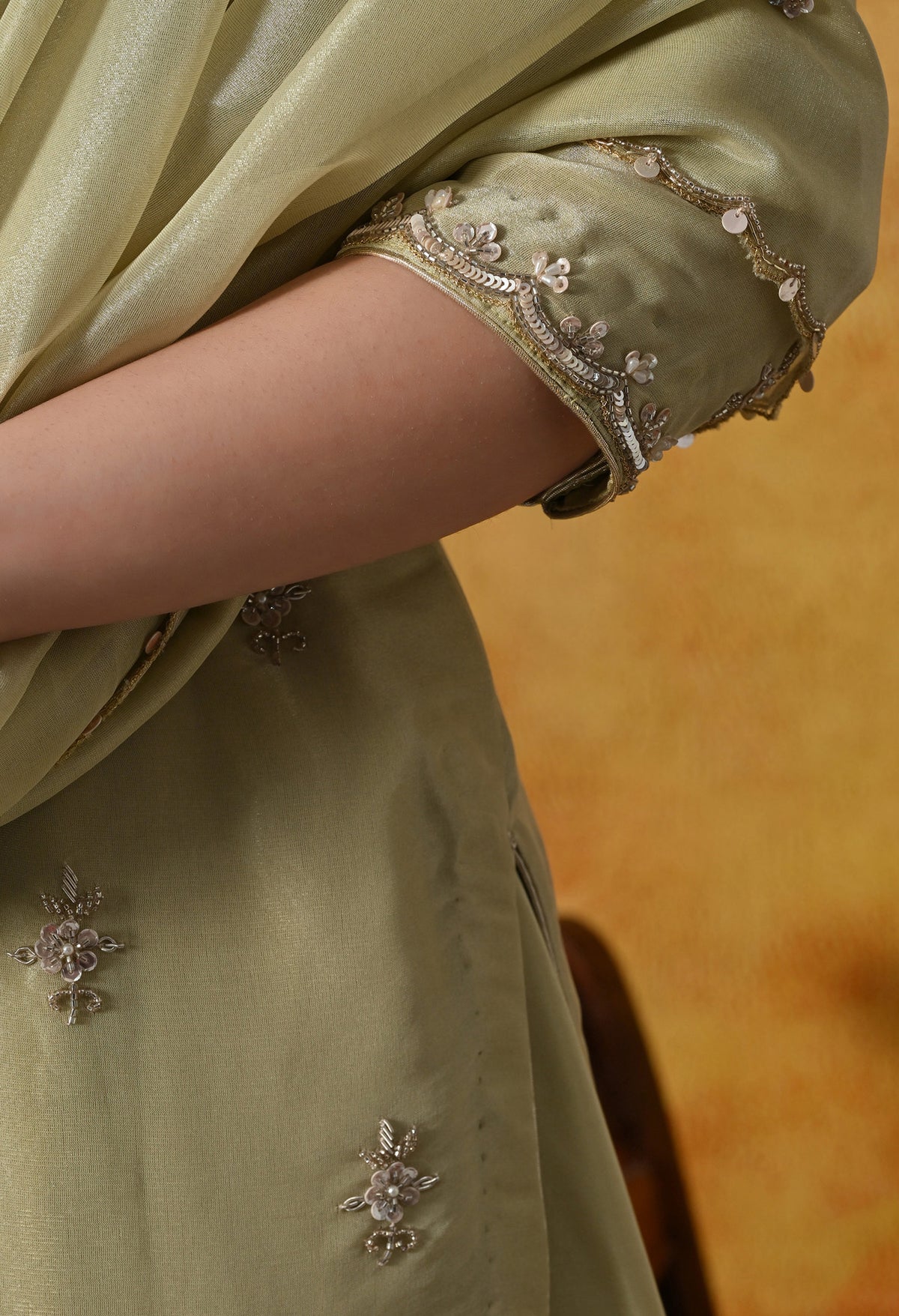 Mesmerizing Green Sharara Set